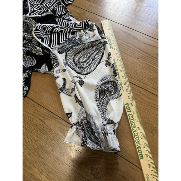 Rose+Olive Floral Paisley Long Sleeve Flowing Blouse Ruffle Sleeves Size 2X Boho - Picture 6 of 11